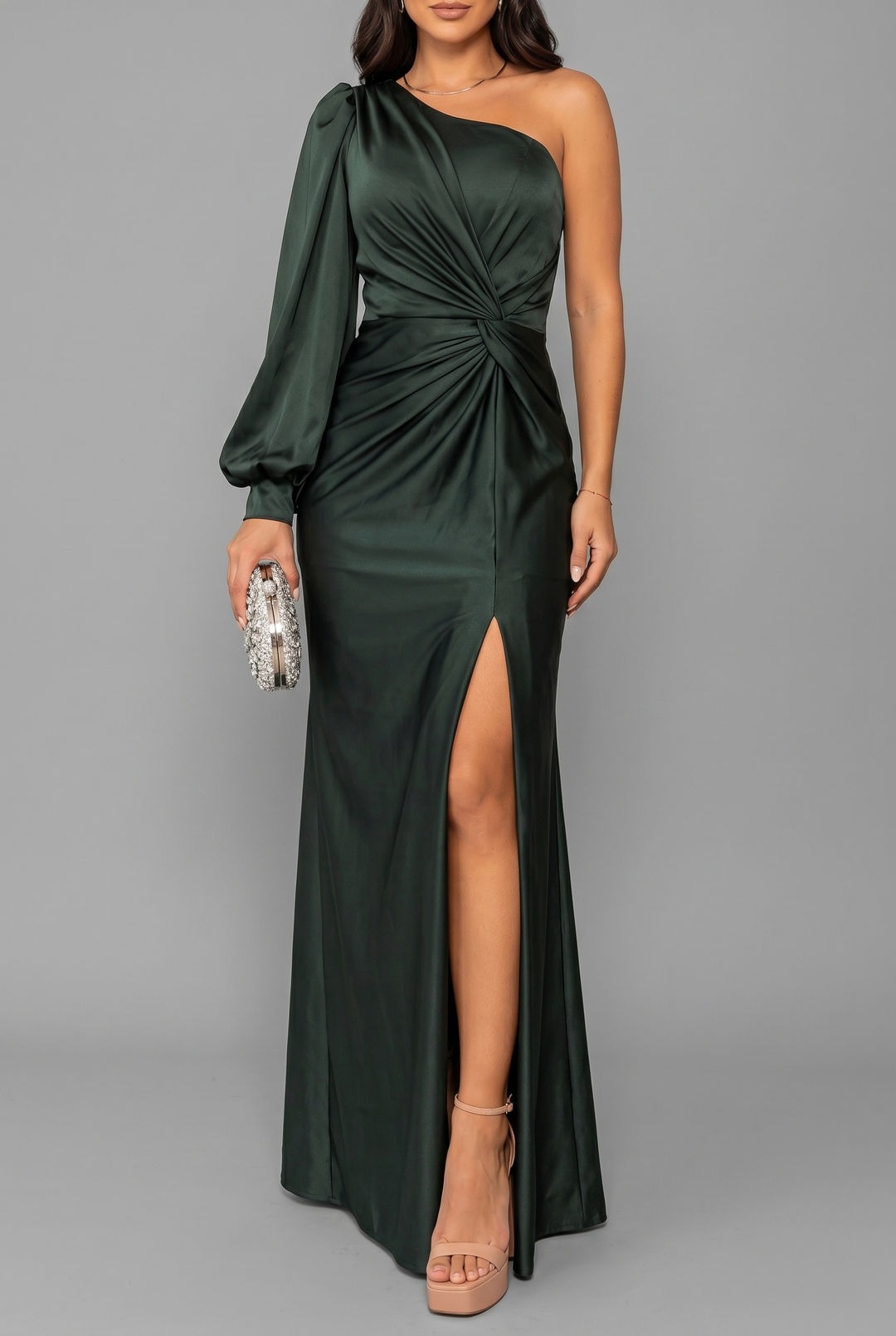 Elegant Evening Maxi Dress with Flattering Drape