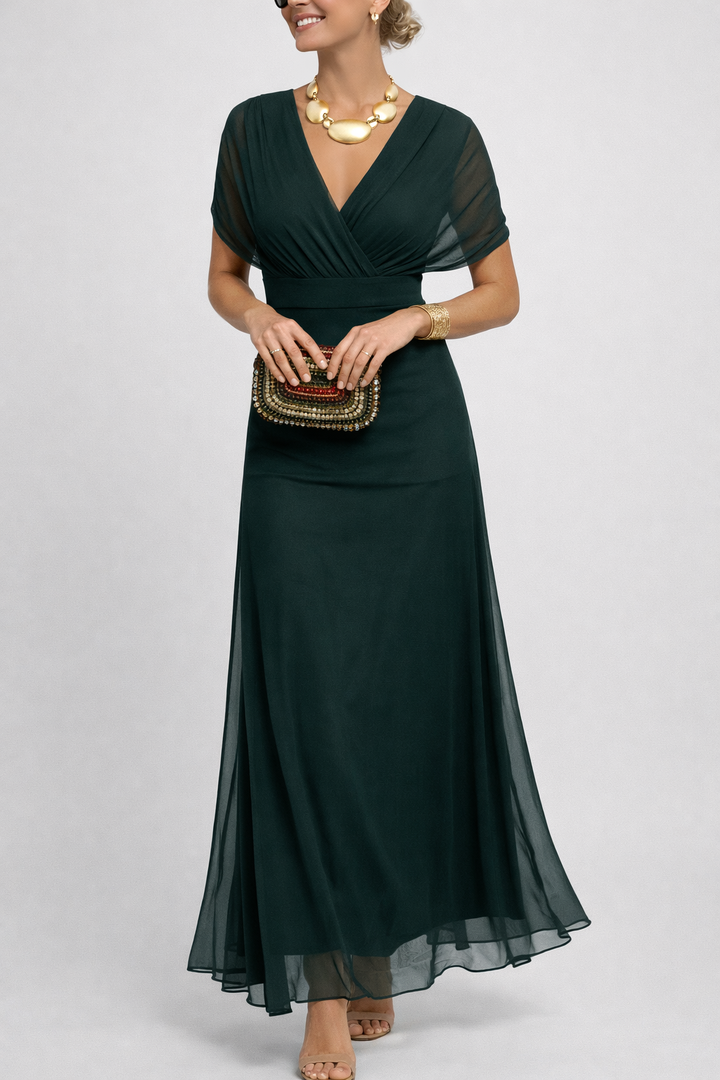 Elegant V Neck Fantasy Party Maxi Dress Evening Wear