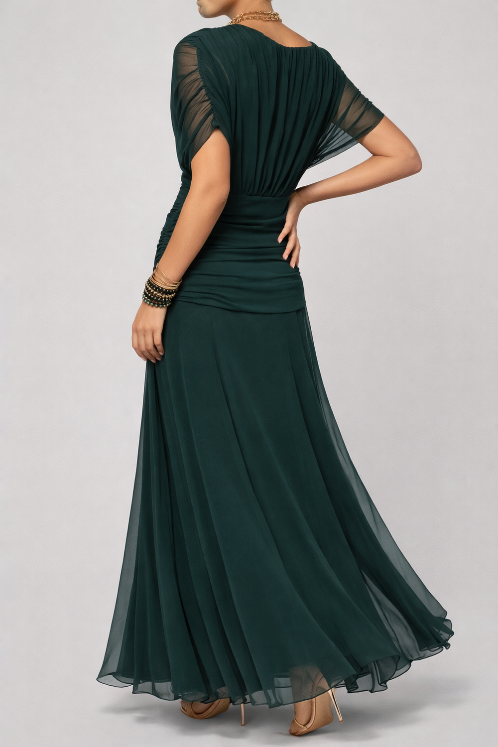 Elegant V Neck Fantasy Party Maxi Dress Evening Wear