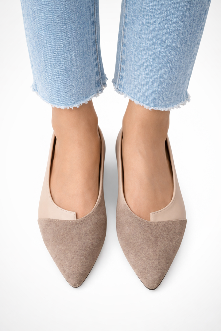 Womens Pointed Toe Slip On Ballet Flats