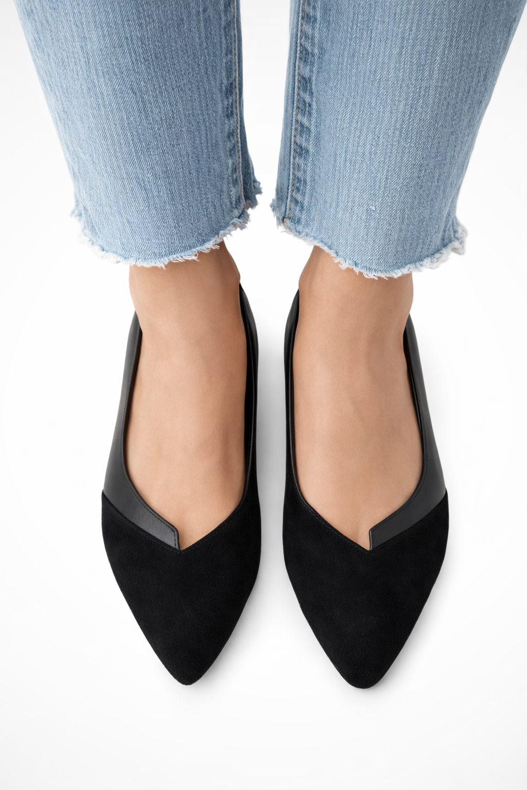 Womens Pointed Toe Slip On Ballet Flats