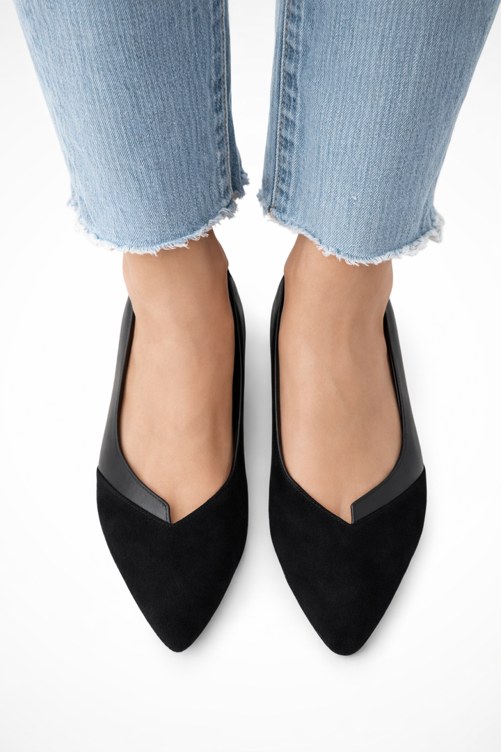 Womens Pointed Toe Slip On Ballet Flats