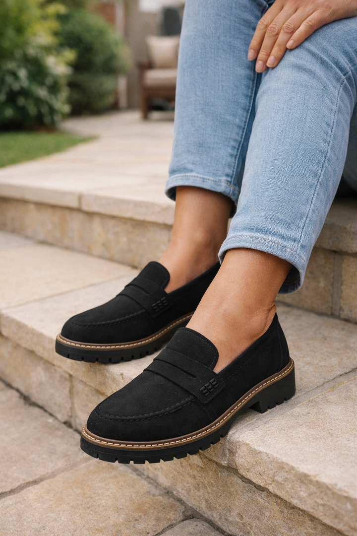 Womens Chunky Sole Rounded Toe Ballet Flats