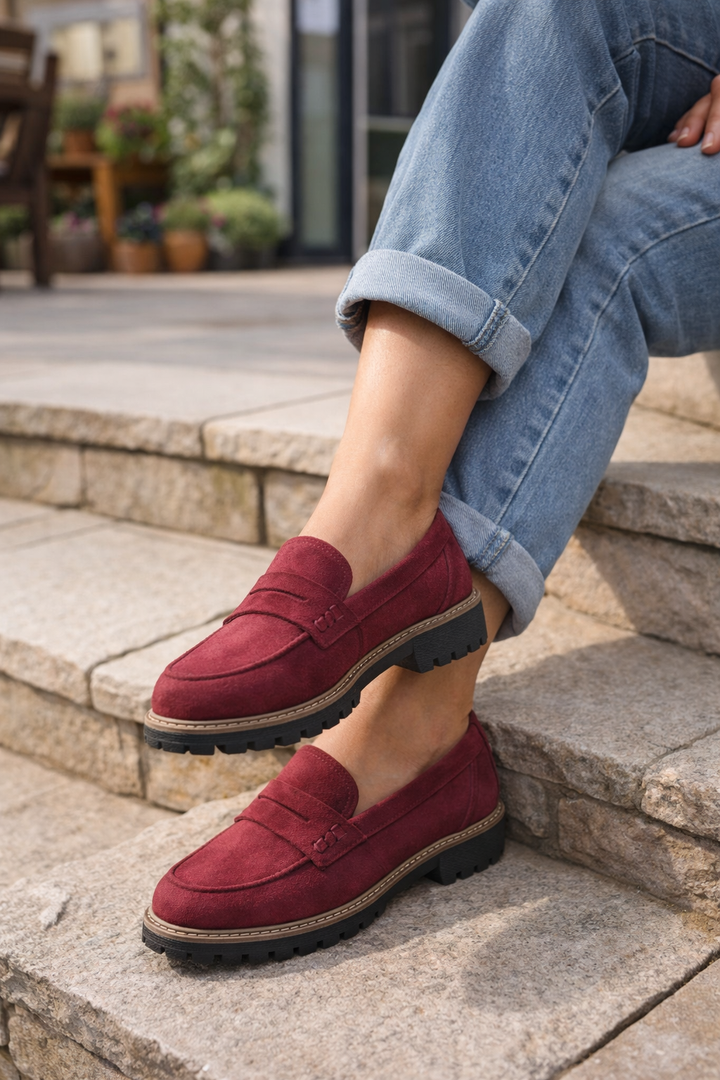 Womens Chunky Sole Rounded Toe Ballet Flats