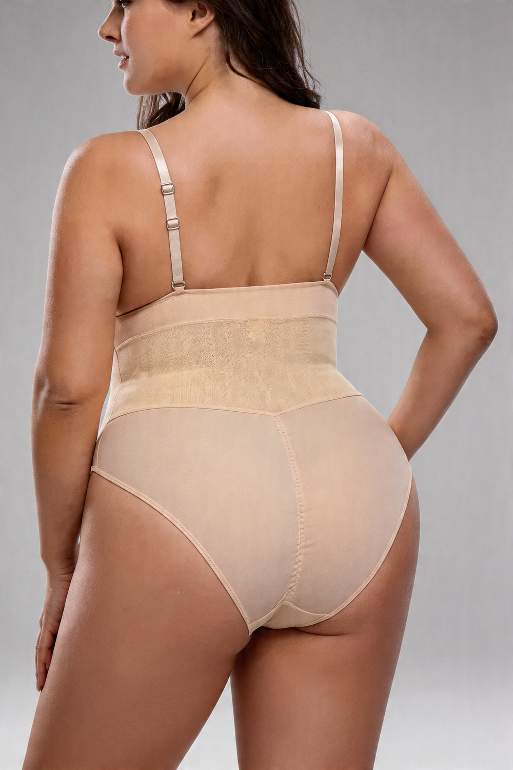 Womens Classic Slimming Bodysuit Deep V Neckline Support