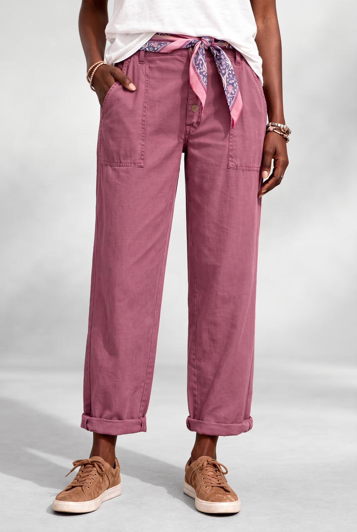Womens High Waist Relaxed Fit Summer Trousers Light Breathable