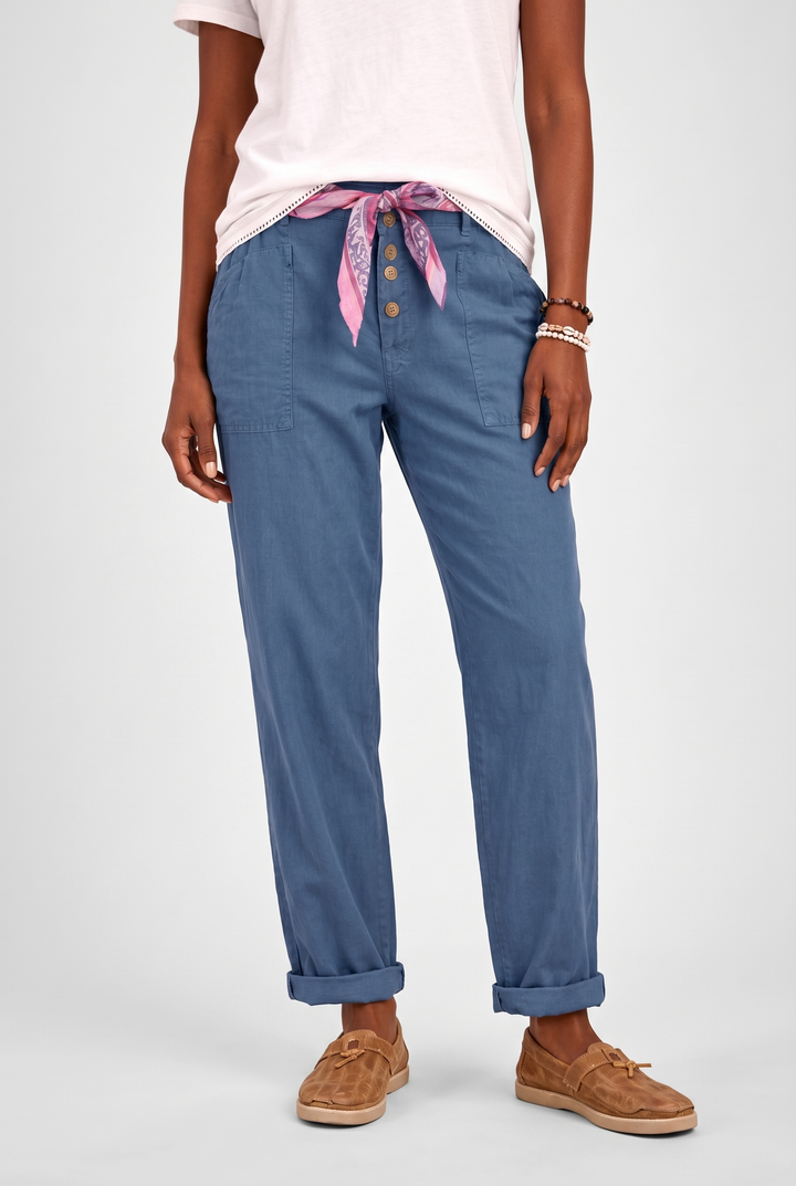 Womens High Waist Relaxed Fit Summer Trousers Light Breathable