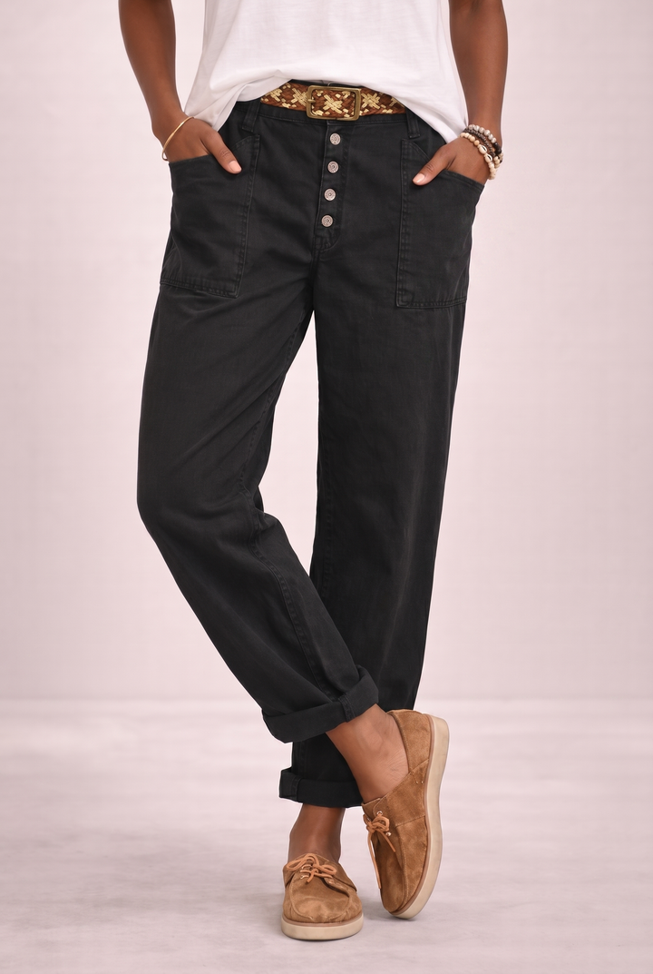 Womens High Waist Relaxed Fit Summer Trousers Light Breathable