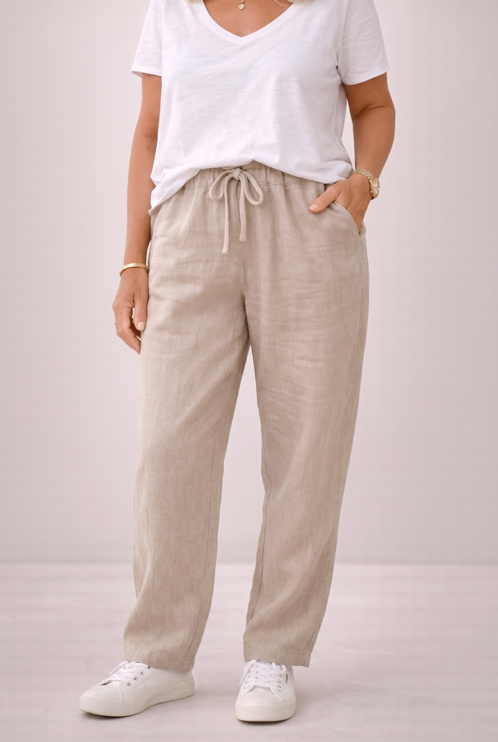 Womens High Waist Straight Leg Trousers with Side Pockets Smart