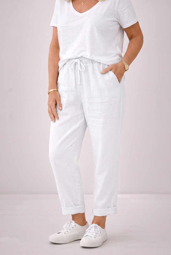 Womens High Waist Straight Leg Trousers with Side Pockets Smart