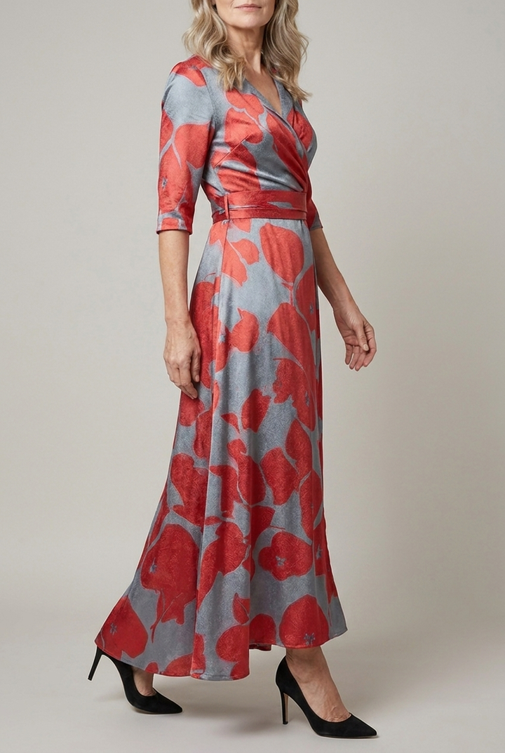 Tailored Midi Dress Zip Closure Fitted Waist