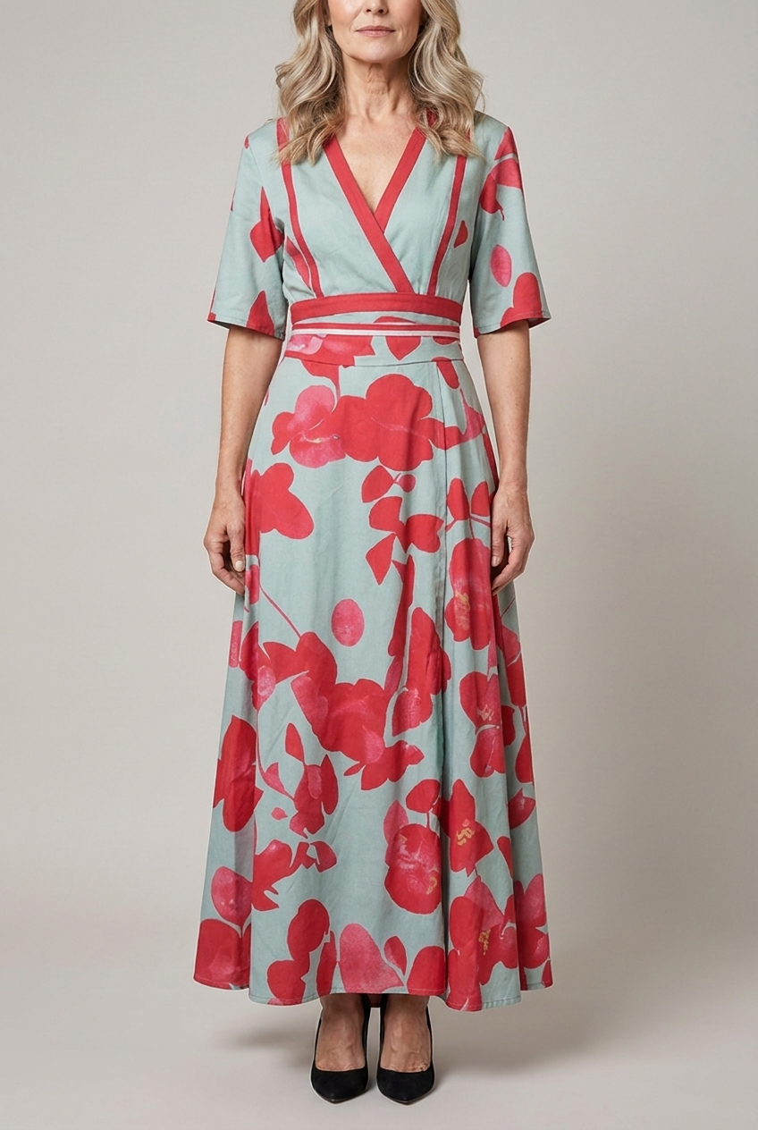 Tailored Midi Dress Zip Closure Fitted Waist
