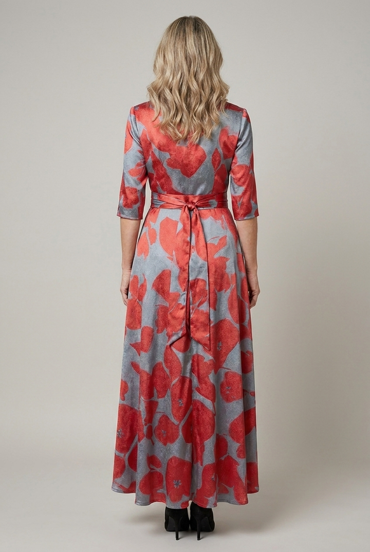 Tailored Midi Dress Zip Closure Fitted Waist