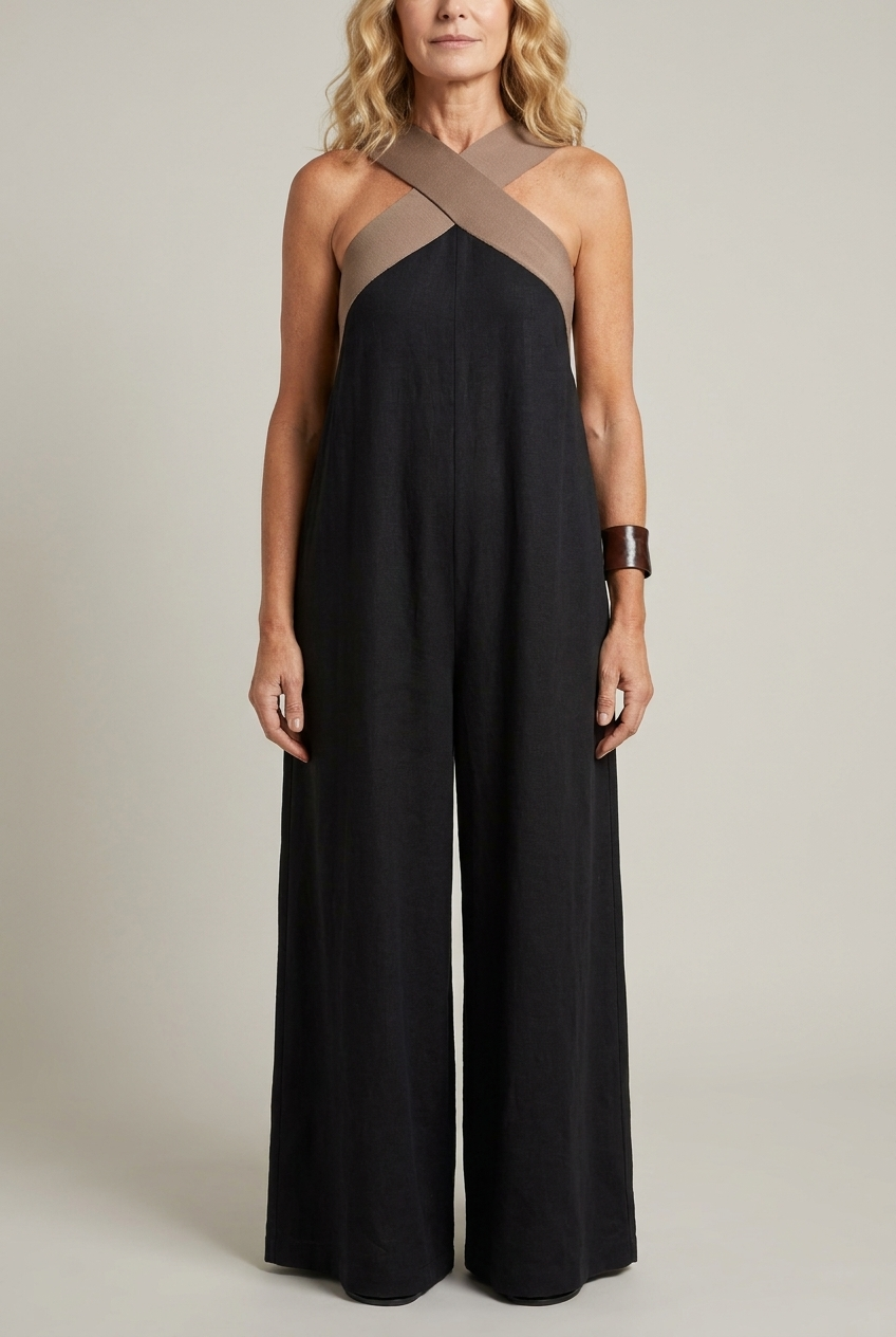 Crossed Front V Neck Maxi Dress Short Sleeve Breathable
