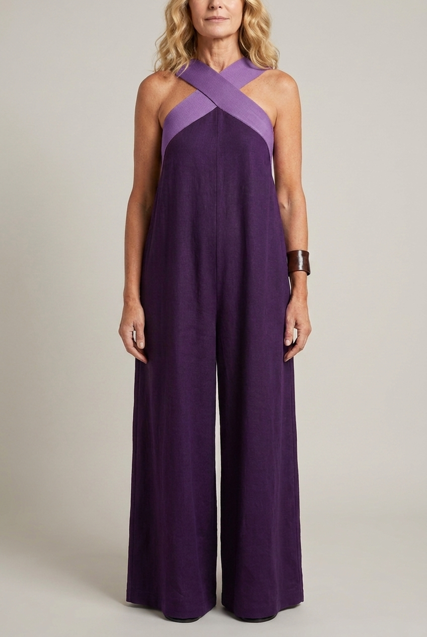 Crossed Front V Neck Maxi Dress Short Sleeve Breathable