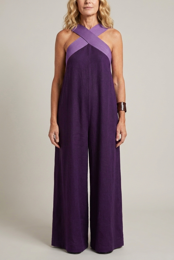 Crossed Front V Neck Maxi Dress Short Sleeve Breathable