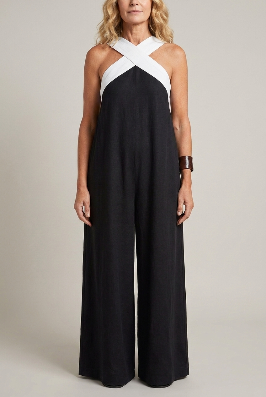 Crossed Front V Neck Maxi Dress Short Sleeve Breathable