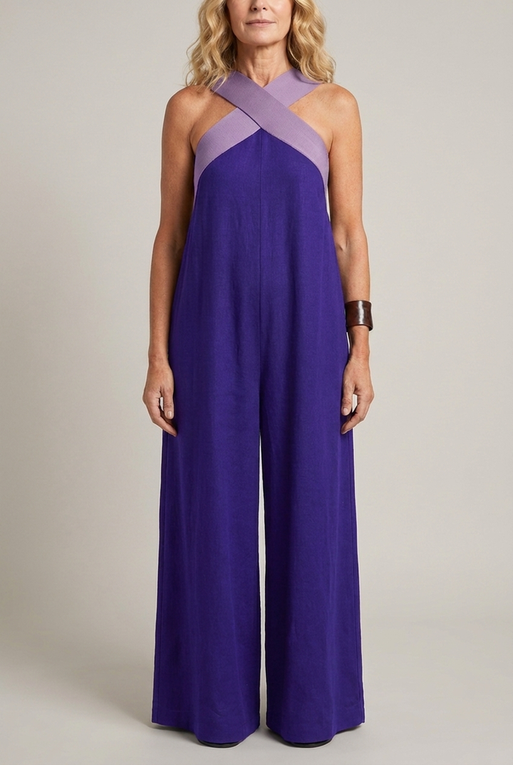 Crossed Front V Neck Maxi Dress Short Sleeve Breathable