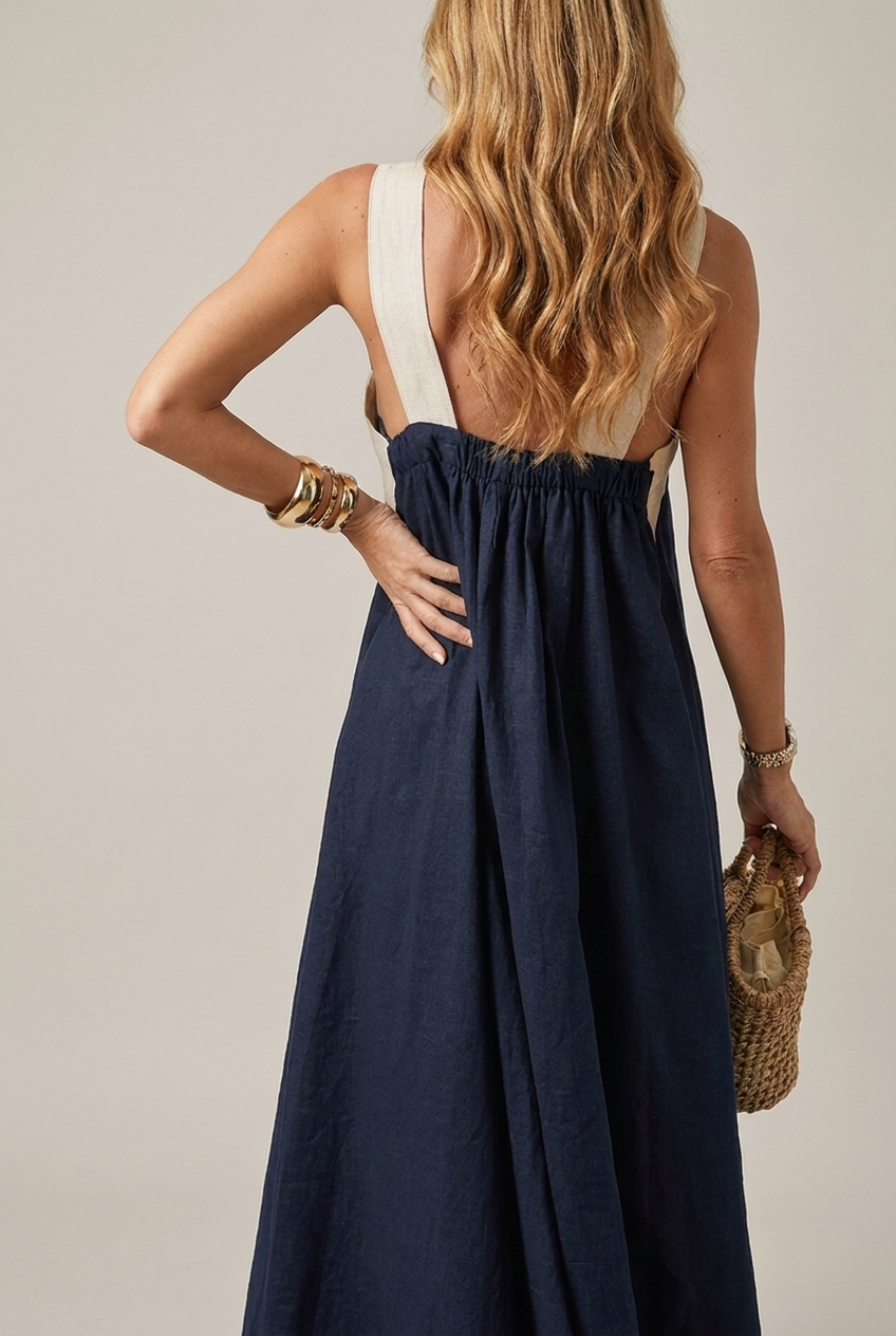 Crossed Front V Neck Maxi Dress Short Sleeve Breathable