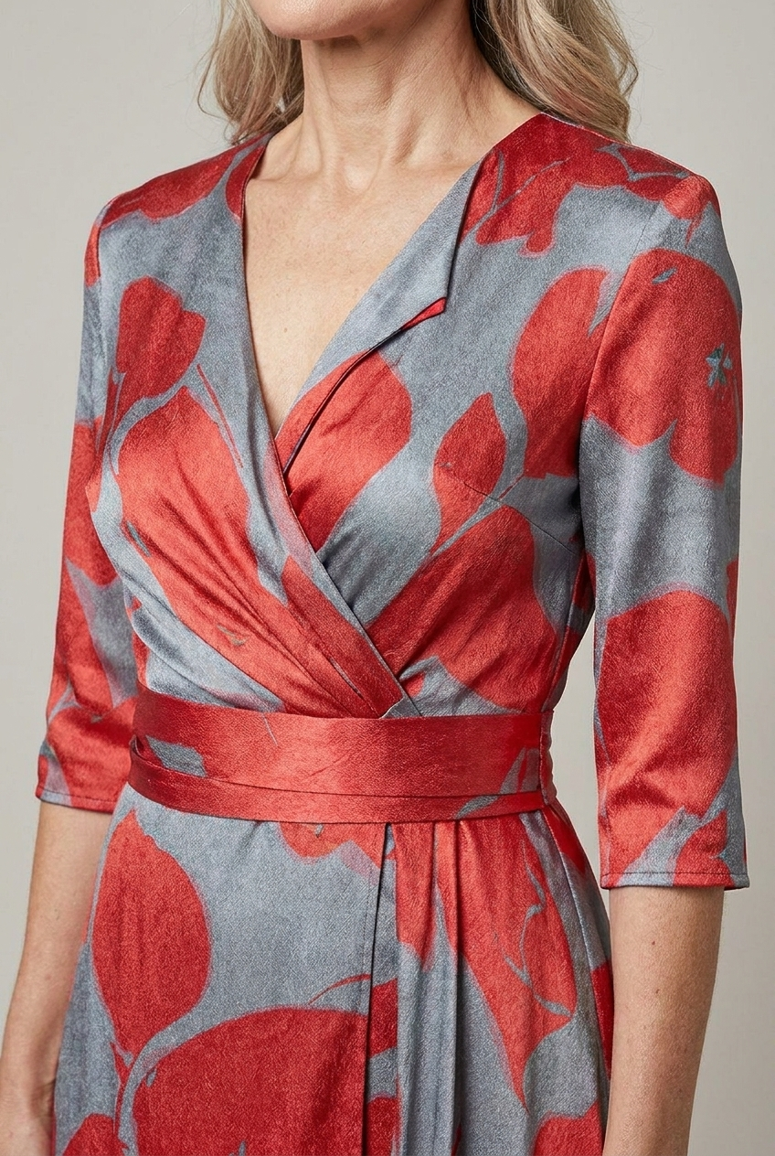 Tailored Midi Dress Zip Closure Fitted Waist