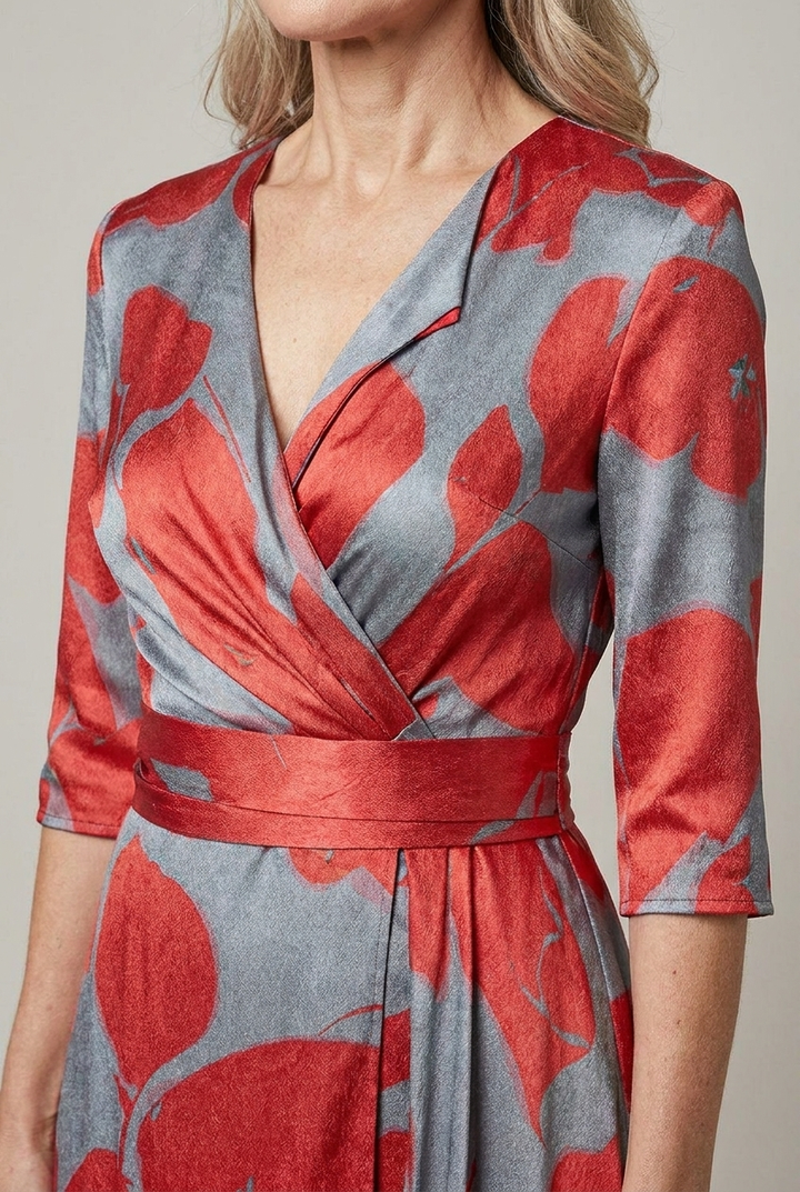 Tailored Midi Dress Zip Closure Fitted Waist