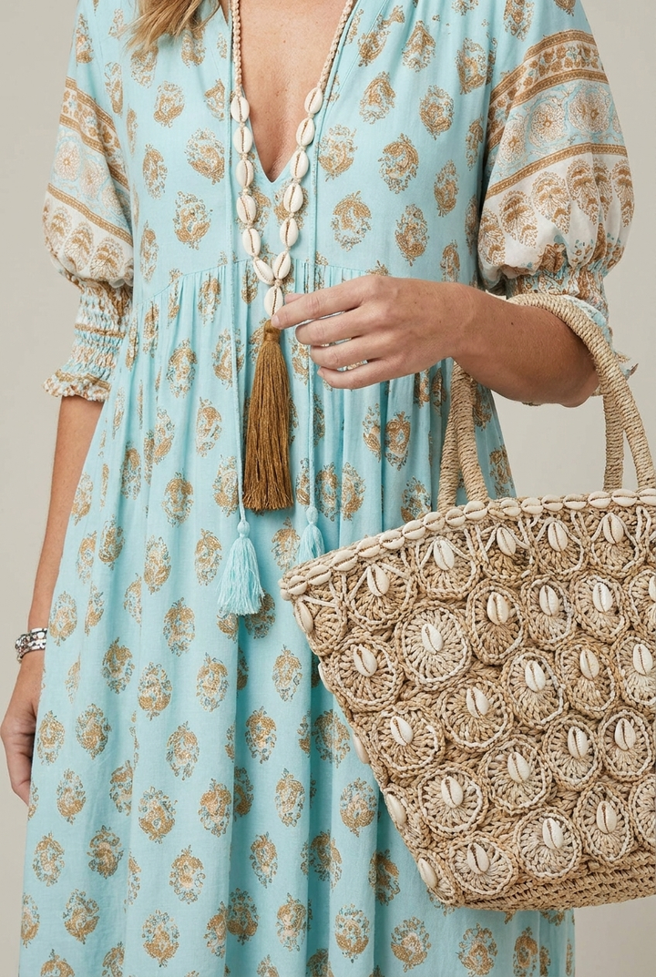 Floral V Neck Maxi Dress Printed Short Sleeve