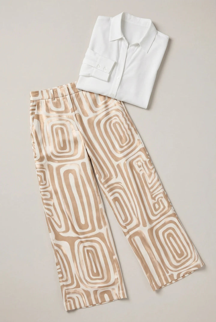 Womens Elegant Wrap Top and Trousers Set