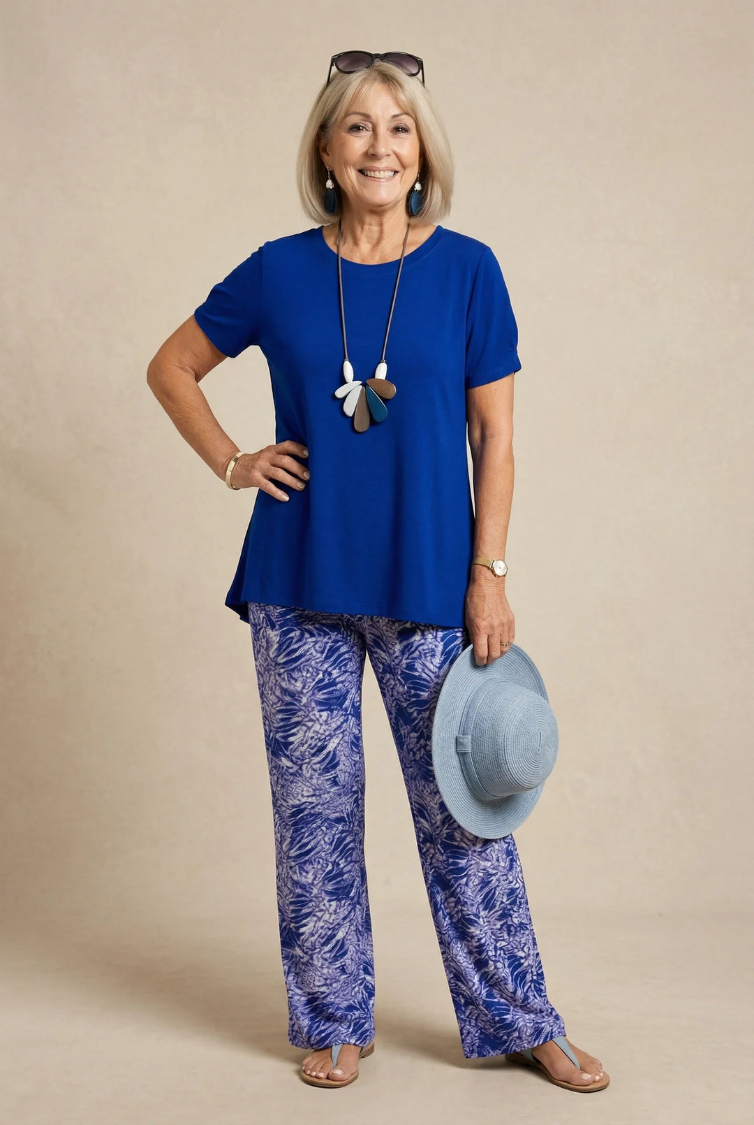 Womens Coastal Linen Blend Two Piece Set