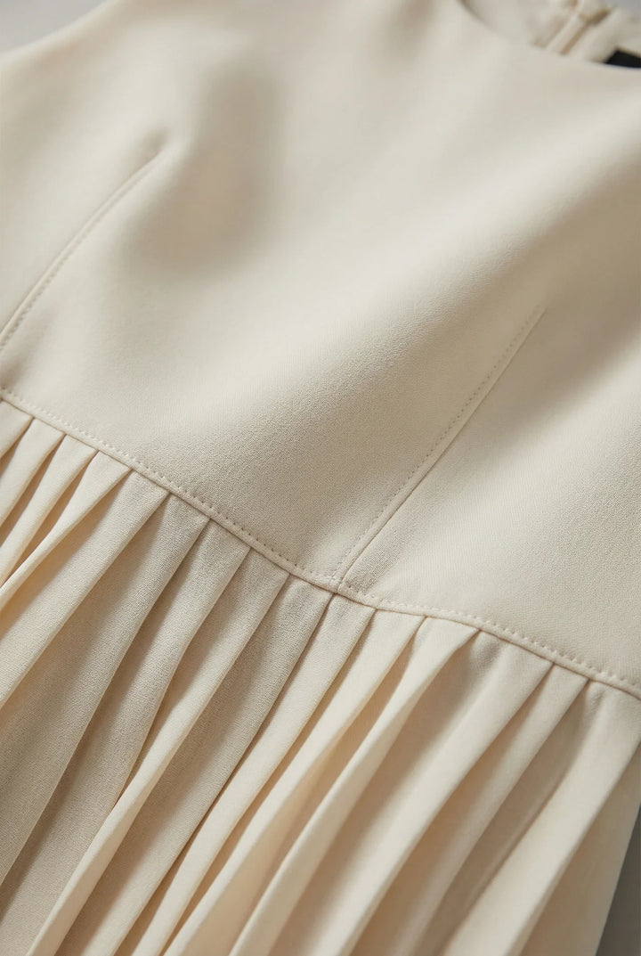 Sleeveless Pleated Maxi Dress with Flowing Skirt