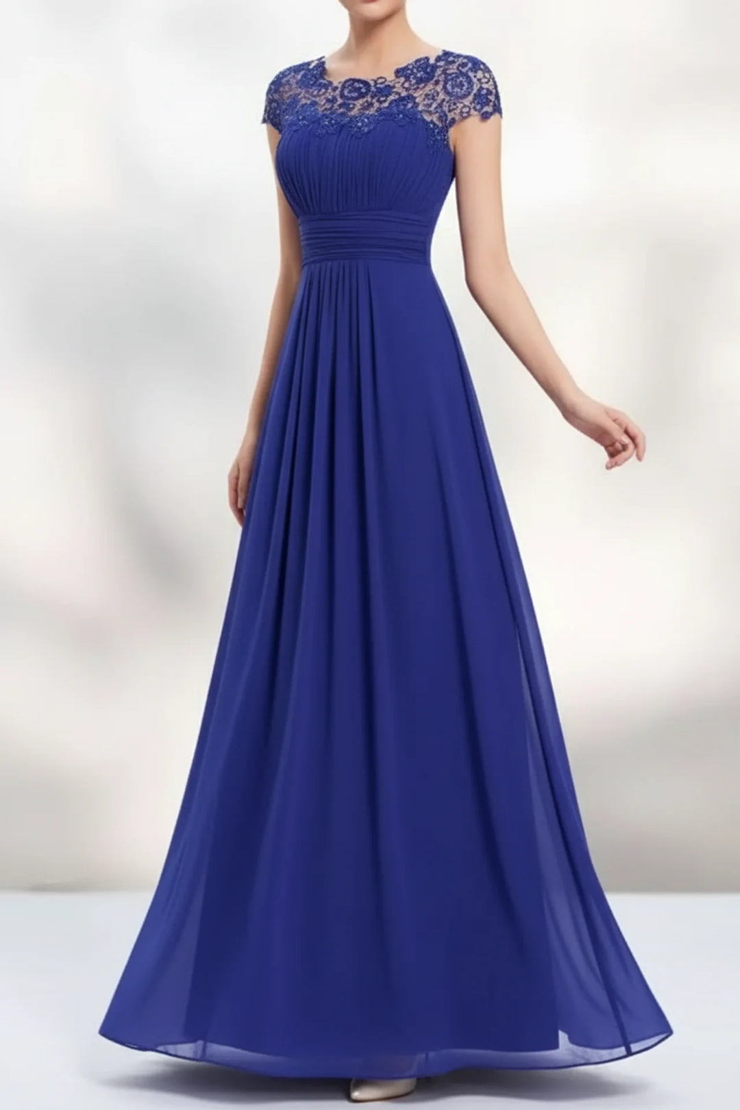 Elegant Mother of the Bride Maxi Dress with Lace Detail