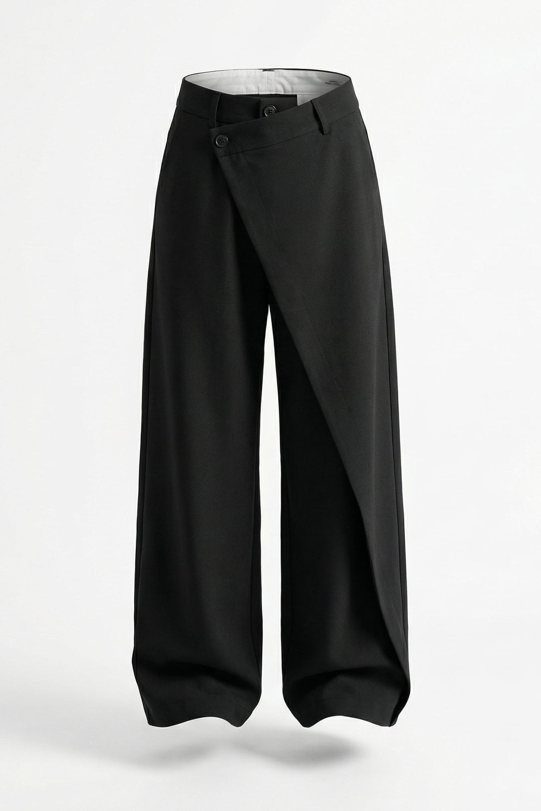 Womens High Waisted Straight Leg Pants Asymmetrical Style